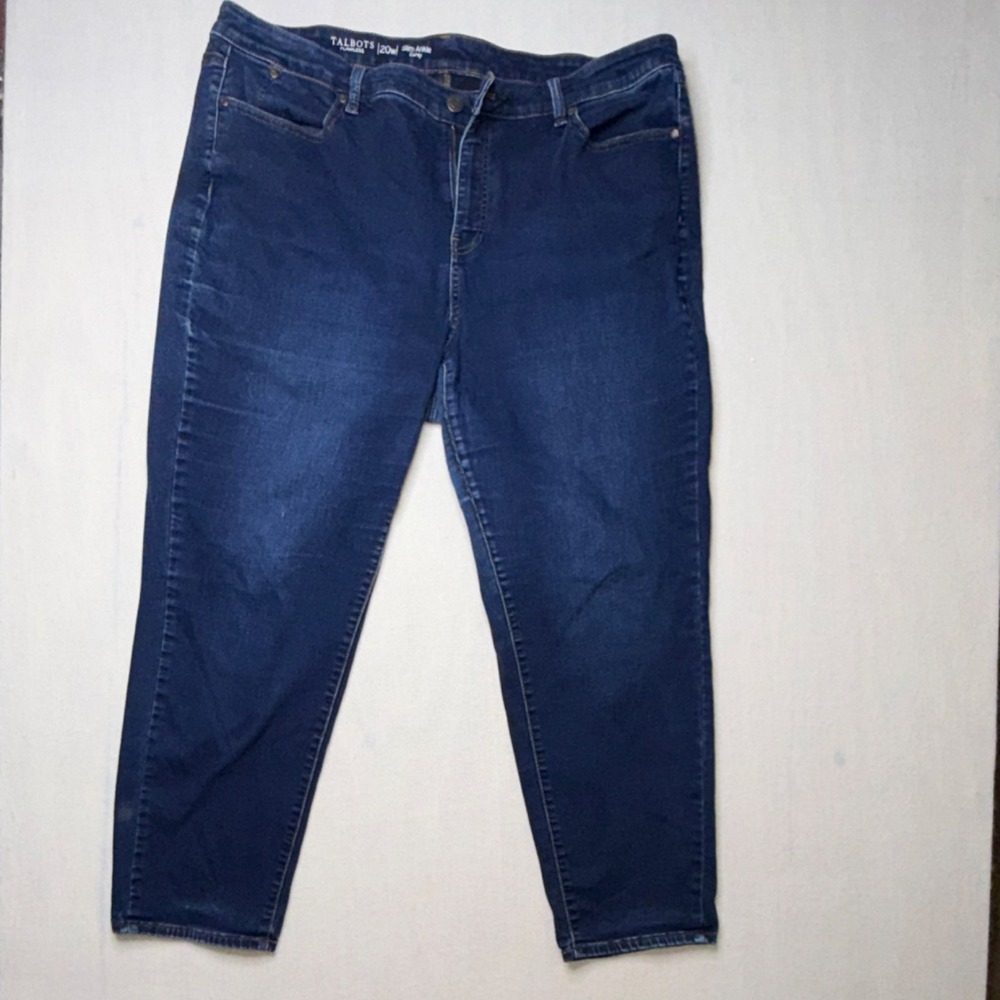 Talbots Denim Medium Wash Blue Stretch High Rise Slim Ankle Jeans Women's